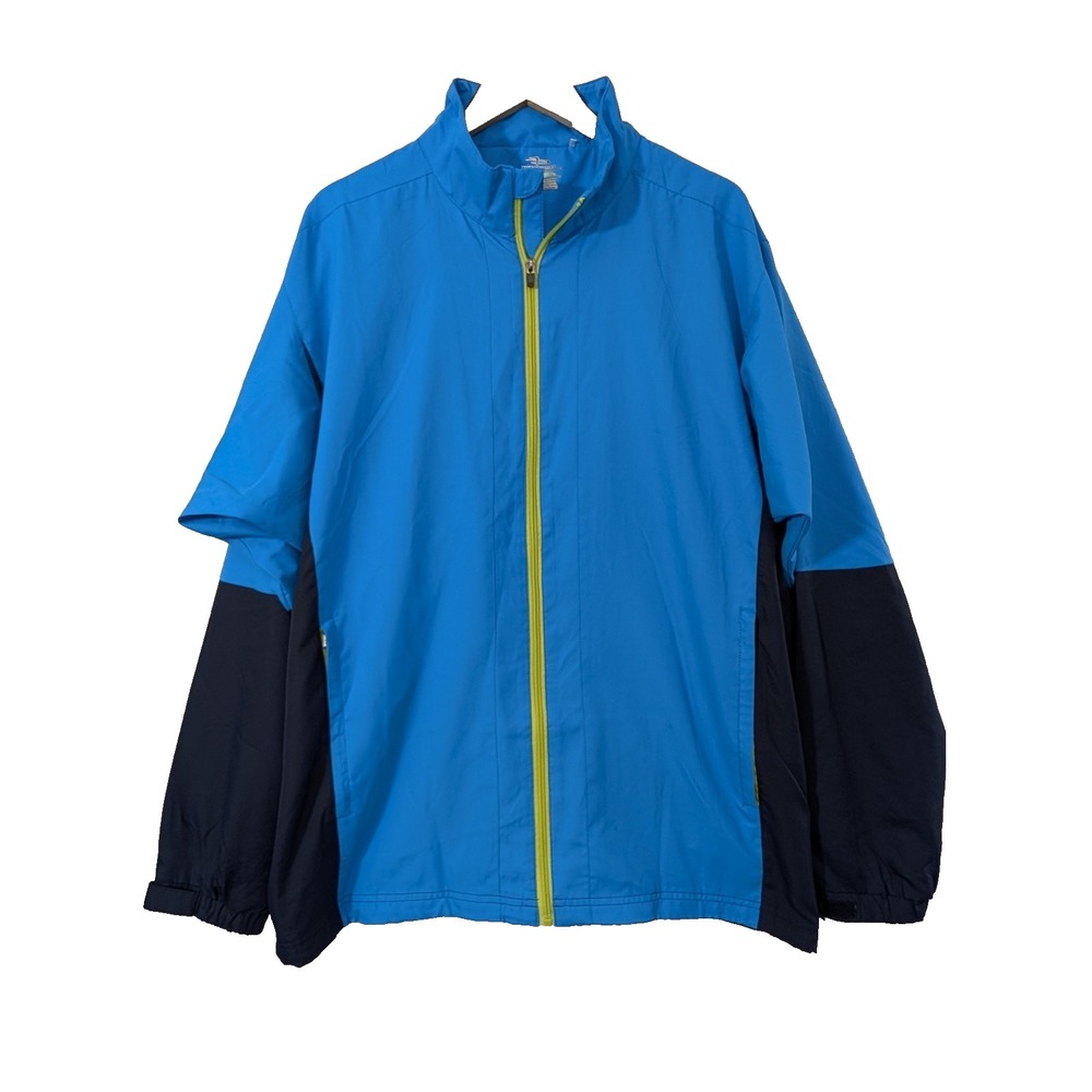 Page & Tuttle Free Swing Golf Jacket Windbreaker Mens XL Blue Full Zip Pockets